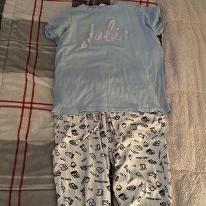 La Vie En Rose Blue and White Kids Pajama Set